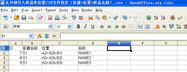 ���ⲿ������Ʒ��λ��CSV�ļ�ָ��